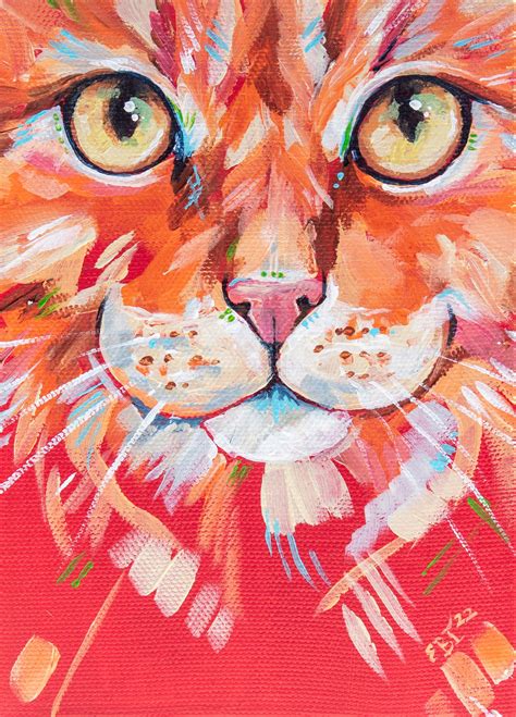 Tigger Ginger Cat Portrait By Eve Izzett