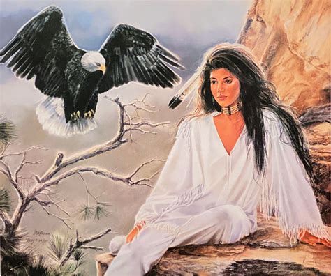 Maija Native American Art Print Spirits Soar Maiden With Eagle Etsy