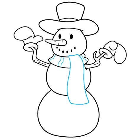 how to draw a snowman easy step by step tutorial