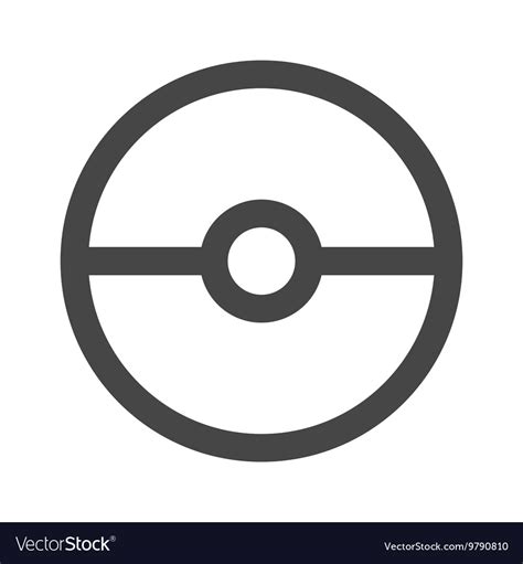 Pokeball Icon In Gray Color Royalty Free Vector Image