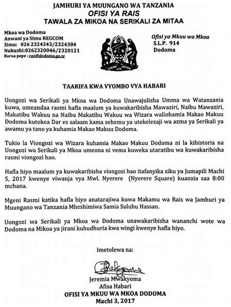 Taarifa Kutoka Kwa Mkuu Wa Mkoa Dodoma Rhevan Media