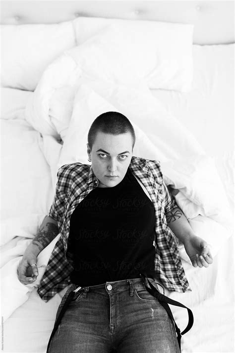 Portrait Of Woman On The Bed Del Colaborador De Stocksy Alexey Kuzma
