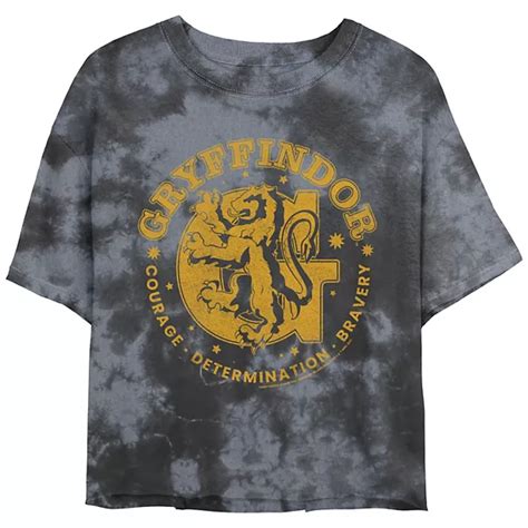 Juniors Harry Potter Gryffindor Qualities Stamp Mineral Wash Graphic Tee