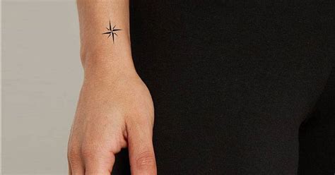 Small Minimalist Compass Rose Temporary Tattoo Get It