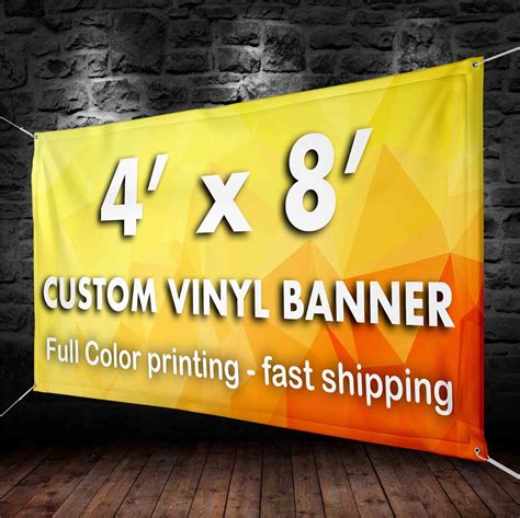 4x8 Custom Banners Vinyl Banner Printing 13oz Full Etsy