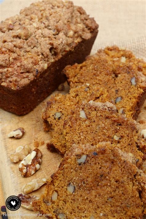 Combine all streusel ingredients except butter in bowl; Pumpkin Bread with Streusel Topping - Hoosier Homemade