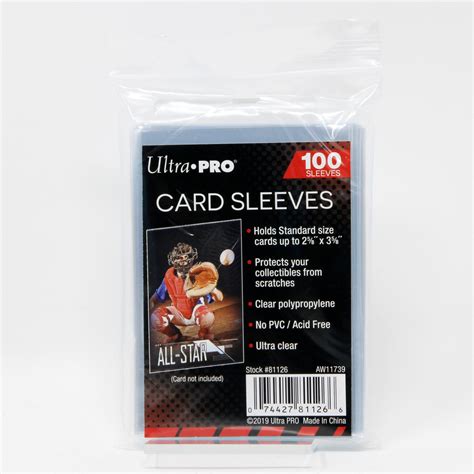 100 Ultra Pro Card Sleeves 2⅝ X 3⅝ Cardtree