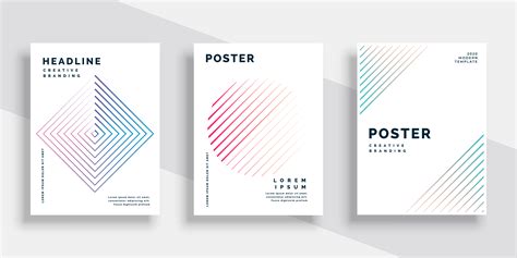 Minimal Lines Book Cover Template Set Download Free Vector Art Stock