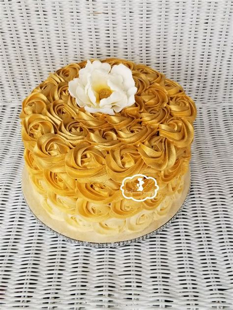 Gold Ombre Cake Gold Cake Gold Rosette Cake Cake Rosette Cake