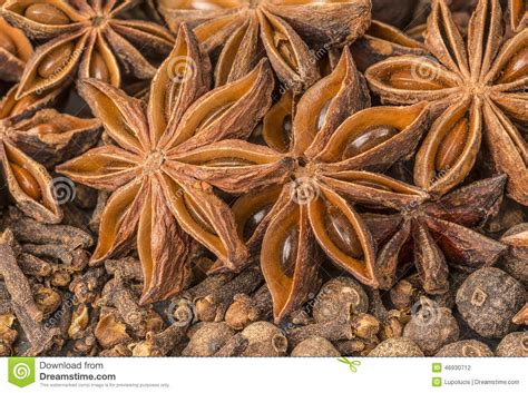 Anise Stars Cloves Pimento And Cinnamon Sticks Stock Photo Image Of