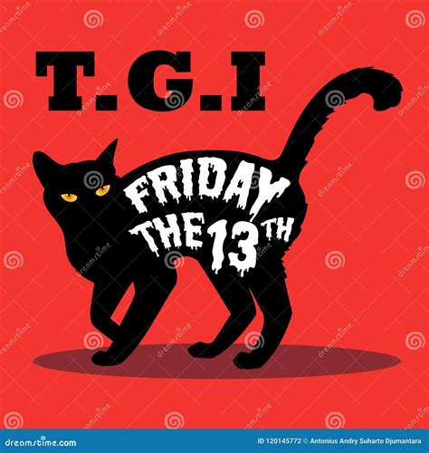 Black Cat And Friday The 13th Stock Vector Illustration Of Mystic