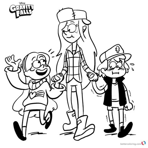 Free Gravity Falls Dipper Coloring Page Clowncoloringpages