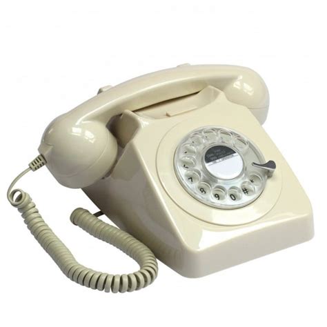 Gpo 746 Rotary Dial Telephone Ivory Black By Design