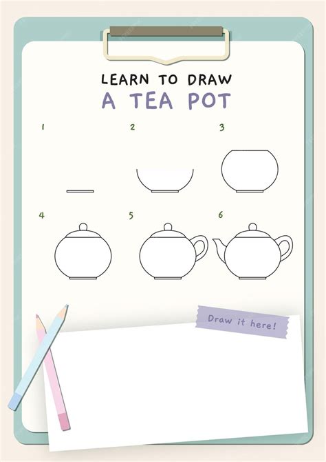 Como Desenhar Um Bule De Chá Passos De Desenho Para Crianças Aprenda