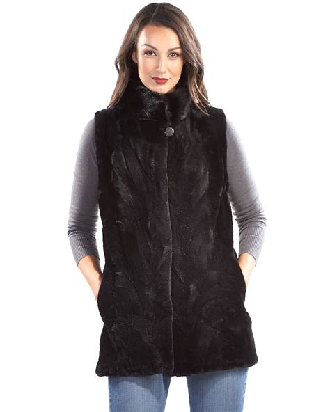 Kora Sheared Mink Fur Vest In Black