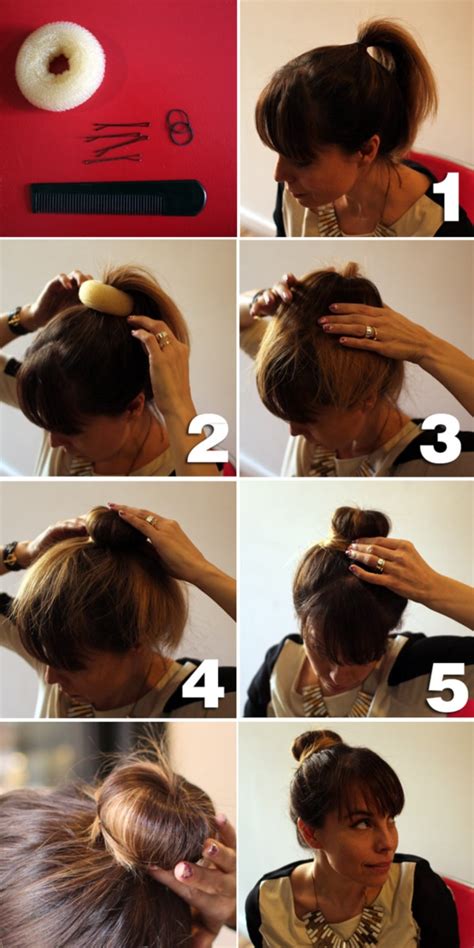 Step 3) curl the hair in the front that's left out. How to make a sock Bun: 18 Step by Step Tutorials