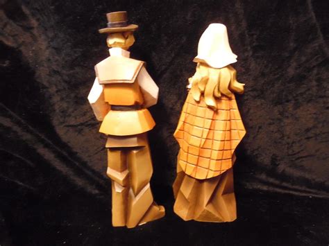 4 Pacific Rim Thanksgiving Figurines Pilgrim Couple And Native American