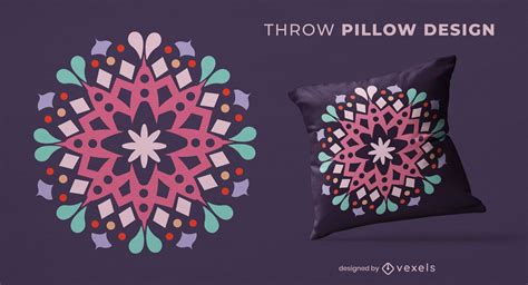 Pastel Mandala Throw Pillow Design Vector Download