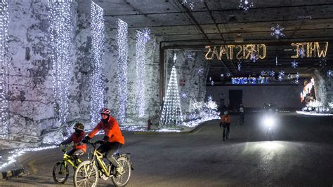 Lights Under Louisville In Mega Cavern Offers Tour For Bicyclists