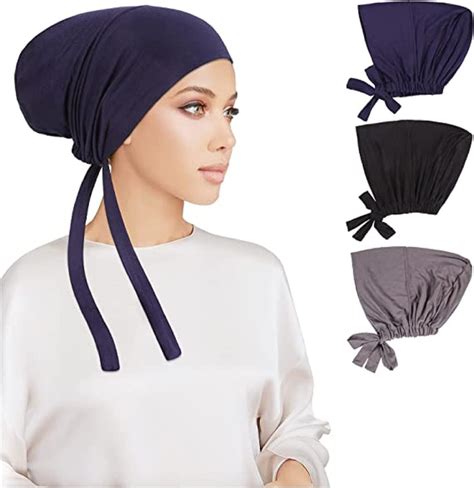 3 Pcs Women Hijab Undercap Islamic Muslim Under Hijab Cap Inner Under Scarf Hat Hijab Cap With