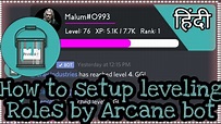 How to setup Level up Roles using Arcane bot - Discord Leveling Rank ...
