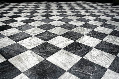 Black And White Checquered Marble Floor Pattern Marble Floor Pattern