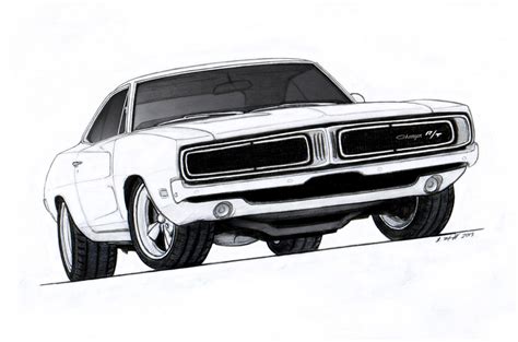 1969 Dodge Charger Rt Pro Touring Drawing By Vertualissimo On Deviantart