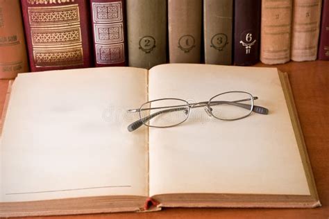 Glasses And Books In Library Stock Image Image Of Wisdom Archives 12872849