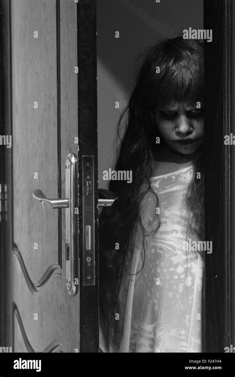 Spooky Little Girl Stock Photo Alamy