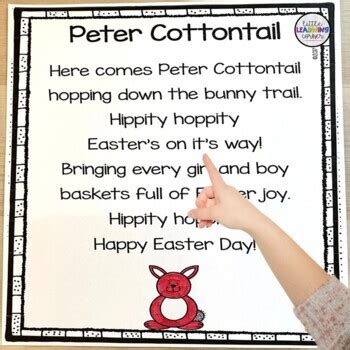 Peter Cottontail - Printable Easter Poem for Kids by Little Learning Corner