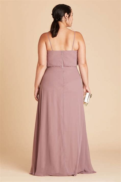 Gwennie Plus Size Bridesmaid Dress In Dark Mauve Birdy Grey