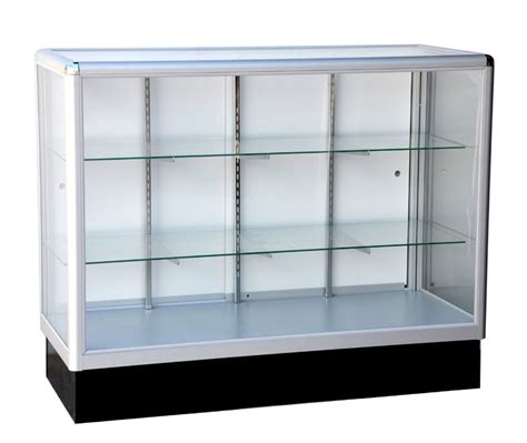 Glass Display Case With Aluminum Frame Full Vision 48 X 38 X20 Inch