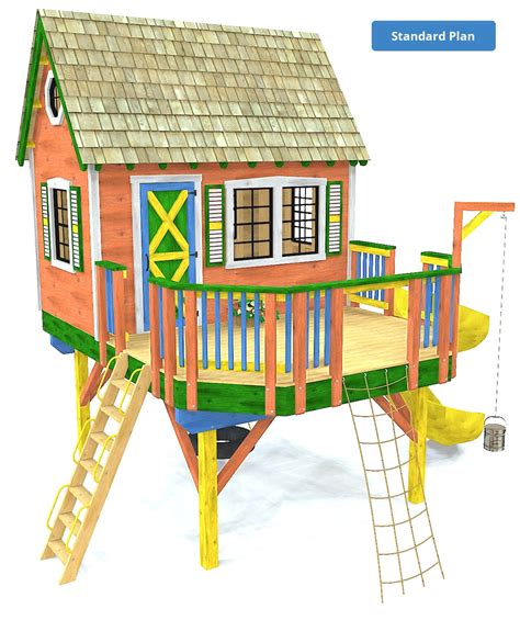 Elevated Adventure Playset Plan 200ft² Stilt Playhouse Plan For Kids