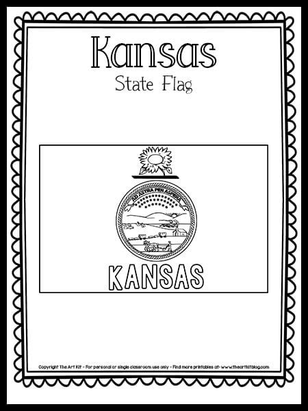 Kansas State Flag Coloring Page Free Printable The Art Kit