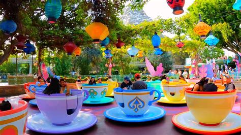 NEW Mad Tea Party Teacups Full Ride POV Disneyland YouTube