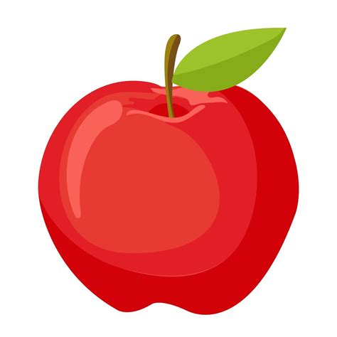 ilustración vectorial de dibujos animados objeto aislado comida fresca fruta manzana roja