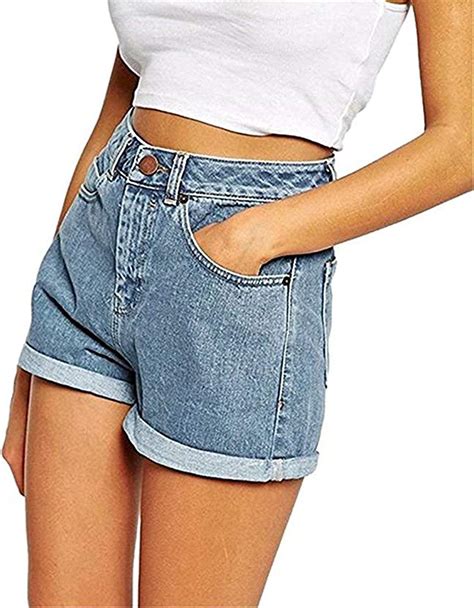 Hx Fashion Sommer Damen Denim High Shorts Waist Hot Pants Lochjeans