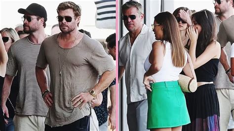 Chris And Liam Hemsworth Having Lunch With Matt Damon Youtube