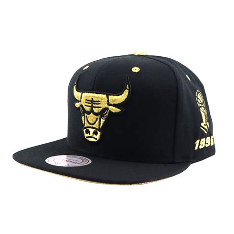 Ripley Gorro Mitchell And Ness Chicago Bulls Snapback Black Gold