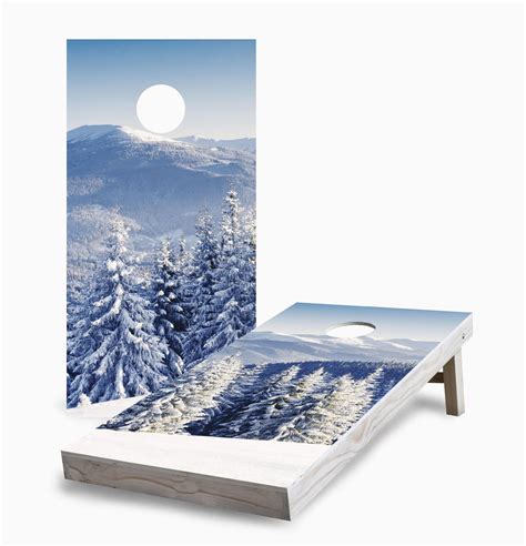 Winter Mountains Cornhole Game Winter Cornhole Games Cornhole