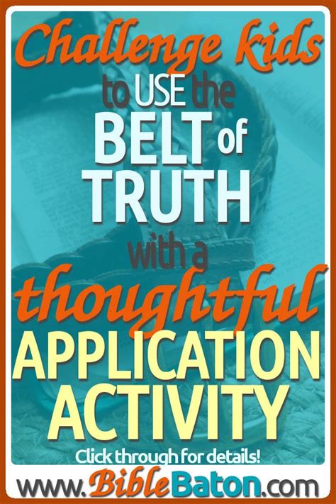 Belt Of Truth Application Activity For Kids Belt Of Truth Bible