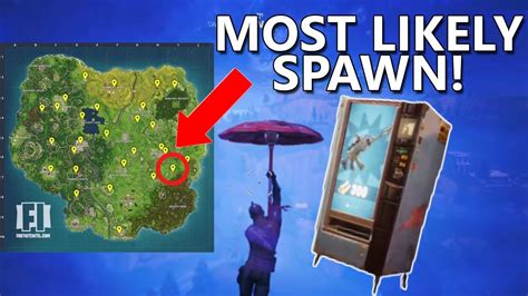 These are found in various locations around the map. MOST COMMON VENDING MACHINE SPAWN LOCATION | Fortnite ...