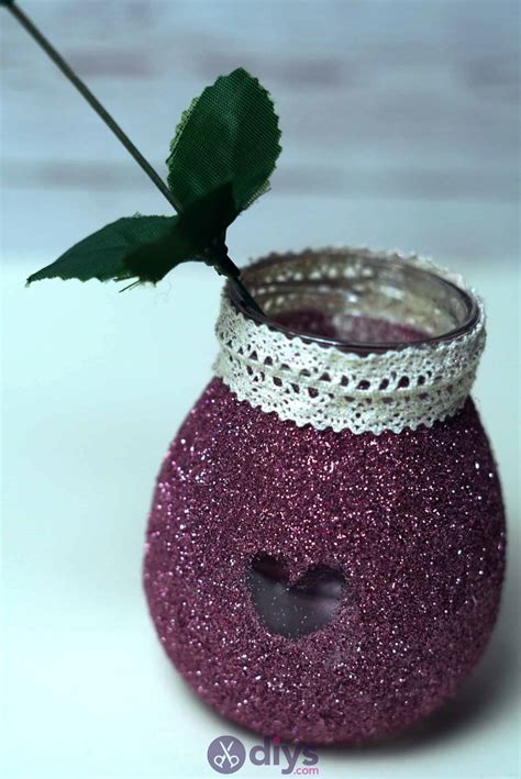 Diy Glitter Flower Vase From Glass Jars