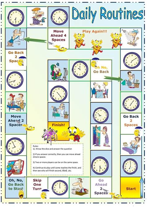 Daily Routine English Esl Worksheets For Distance Learning And