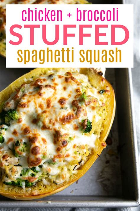 Chicken And Broccoli Stuffed Spaghetti Squash Video Recipe