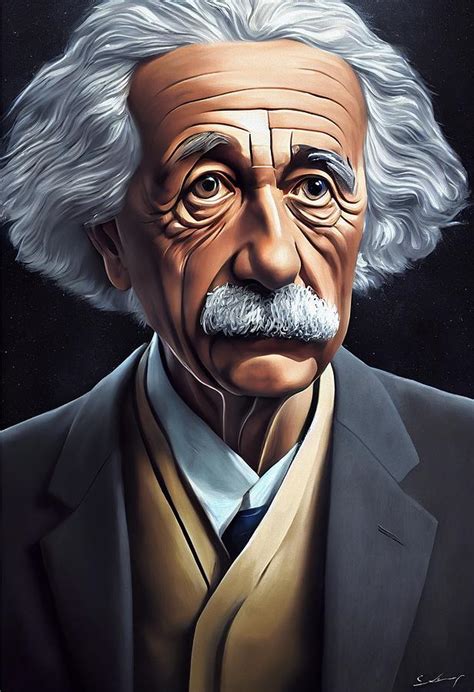 Albert Einstein Caricature Portrait Painting By Vincent Monozlay Pixels