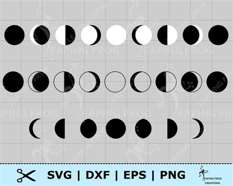 Moon Phases Svg Moon Phases Dxf Cricut Cut Files Etsy