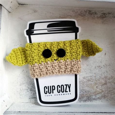 Adorable and mysterious, baby yoda is no doubt the best character in the even if you haven't watched the show, you've likely seen a baby yoda meme or three on instagram. This fun Baby Yoda coffee cup cozy is perfect for all fans. He is tiny but mighty and will keep ...