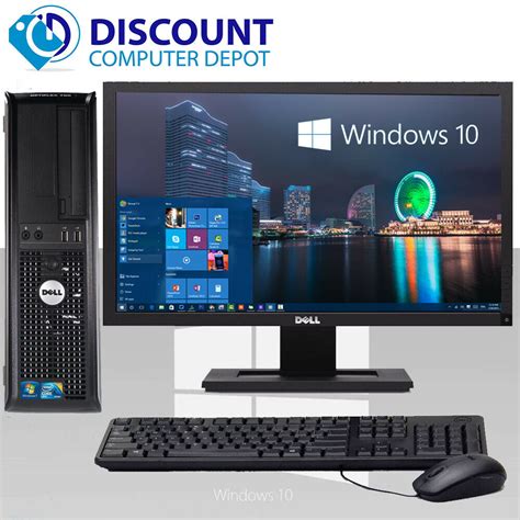 Fast Dell Windows 10 Desktop Computer Core 2 Duo 4gb Ram 250gb Dvd Wifi