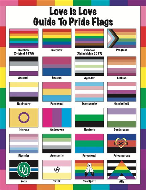 Love Is Love Guide To Pride Flags Lgbtq Flags Rainbow Flags Lgbtqia T Wall Art Decor